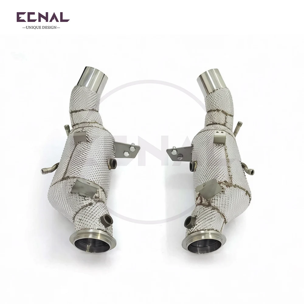 Ecnal Exhaust Downpipe System for Alfa Romeo Giulia Quadrifoglio 2.9T 2023+ SUS304 Exhaust Pipe with Catalytic Converter