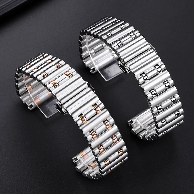 Para Breitling sincronización mecánica B01 serie AB0134 pulsera de Metal correa de acero de precisión sólida de alta calidad 22mm 24mm correa convexa