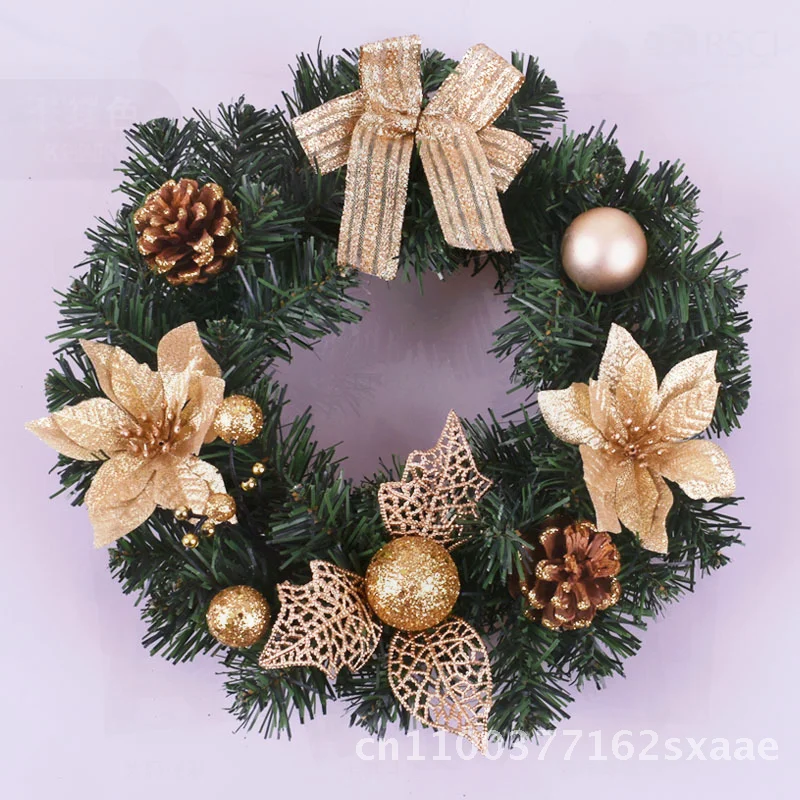 

Рождественский венок 30 см, красный конус, украшения из сосновой шишки, золотое кольцо из ротанга ручной работы, подвесная дверная композиция для праздника