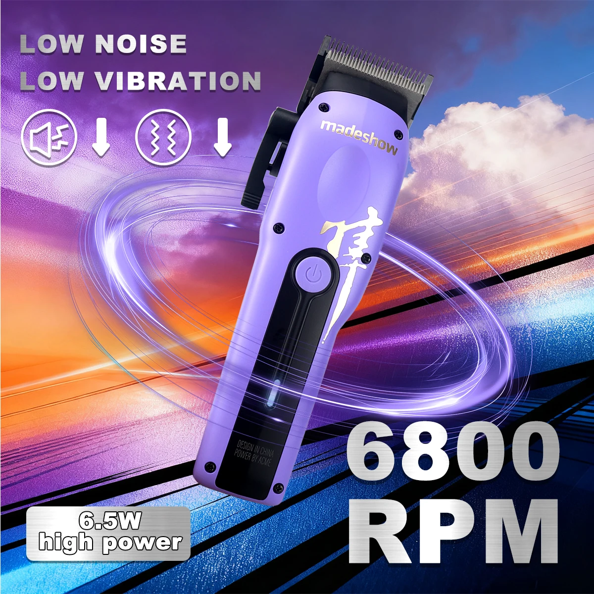 Мужская машинка для стрижки волос MADESHOW M15, лезвие DLC, 6800 об/мин, 6,5 Вт, низкий уровень шума для использования в салоне, профессиональная машинка для стрижки волос, машина для стрижки волос