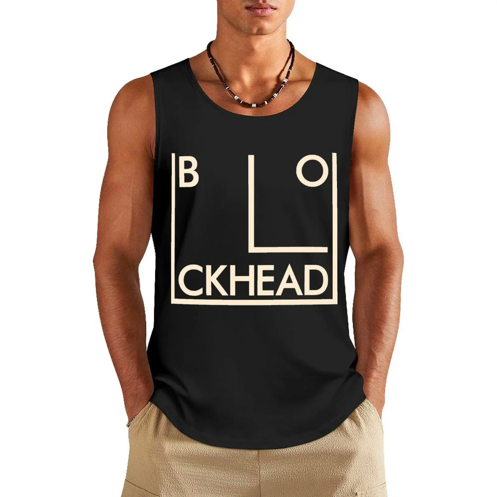 

The Blockheads Vintage Retro Tank Top Men's fitness t-shirt anime Men sleeveless tee mens gym clothes