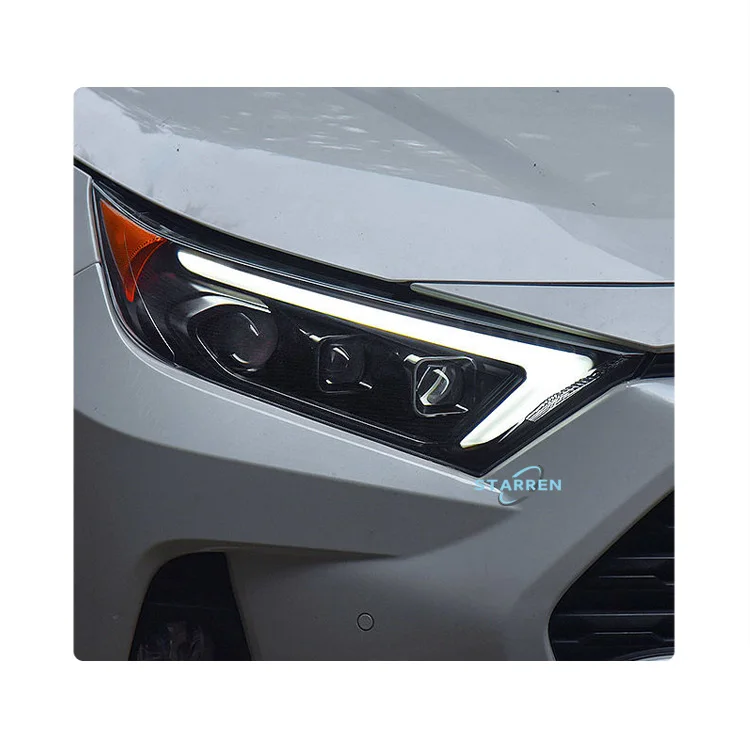Plug and Play Projection Lens LED Headlight Dynamic Driving Turn Signal for Toyota Rav4 2019-2022, Laser Headlight