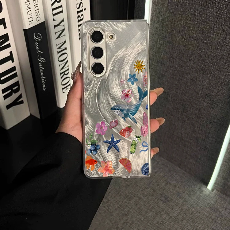 

Seashell Starfish Pattern IMD Case For Samsung Galaxy S25 S24 S23 Ultra S22 FE S21 Plus A16 A55 A54 5G A33 A35 Shockproof Cover