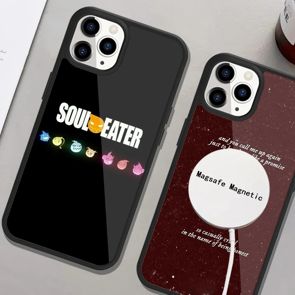 Soul Eater logo Anime Phone Case For iPhone Magsafe Magnetic 15 14 13 12 11 Plus Pro Max Wireless Charging