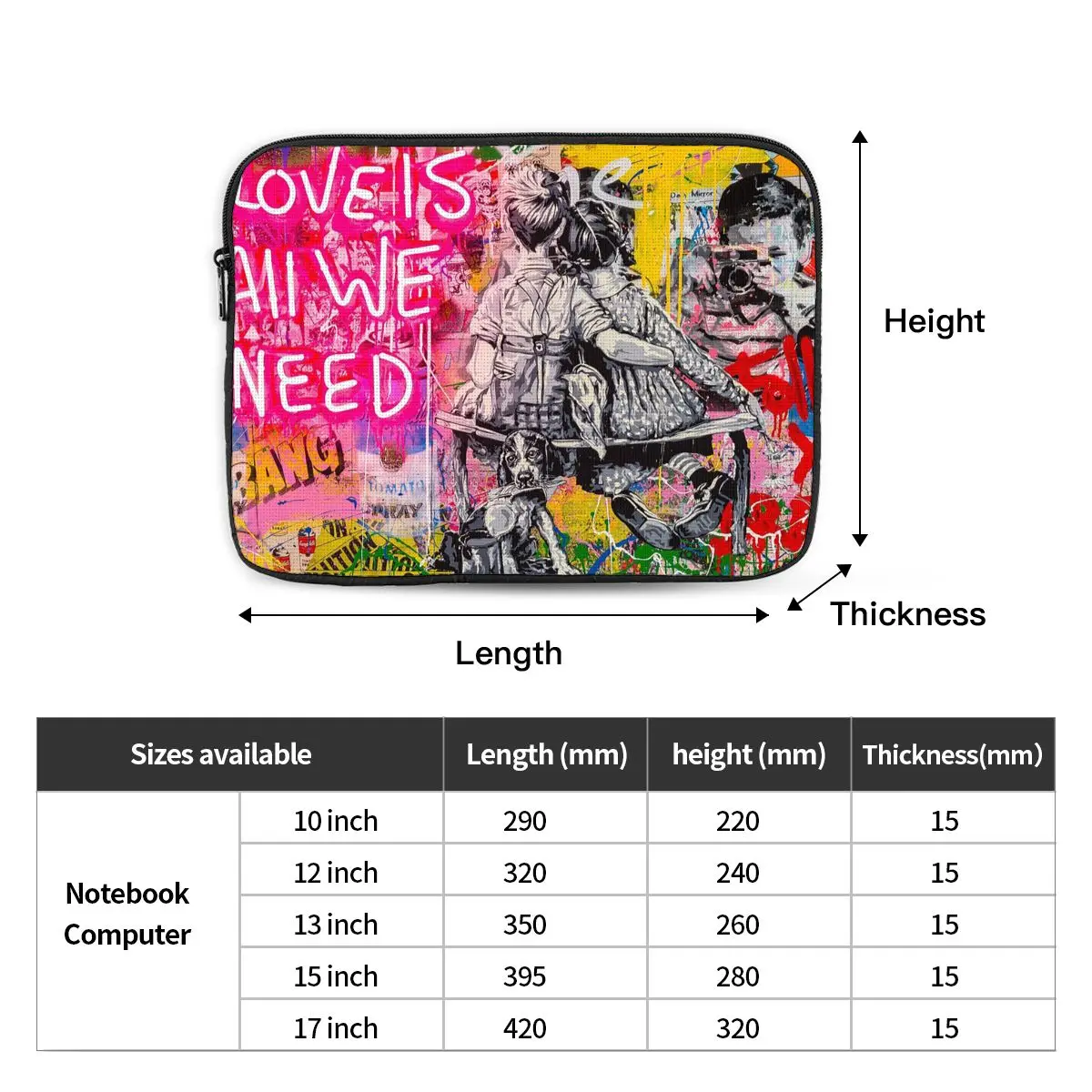 Чехол-вкладыш для ноутбука Бэнкси 12, 13, 15, 17 дюймов, сумка для ноутбука, чехол с граффити, противоударный чехол для компьютера