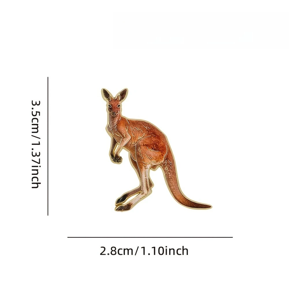 Realistic Red Kangaroo Enamel Brooch, Australian Animal Pin, Wildlife-Inspired Fashion Accessory and Gift