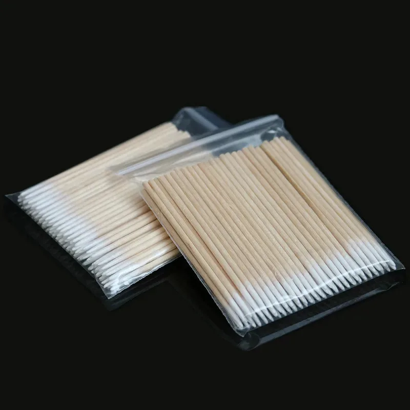100/300/600pcs Micro Wood Cotton Swab Eyelash Extension Tools Tatoo Microblading Cleaning Wooden Sticks Cosmetic Brush Buds Tip