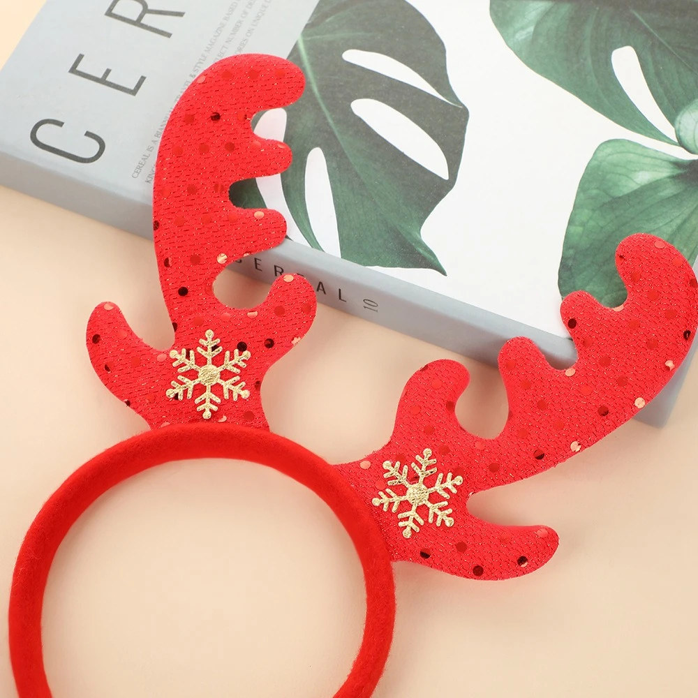 

Christmas Headbands for Adults Children Deer Antlers Elk Hair Accessories Festive Atmosphere Party Decorations Props 크리스마스