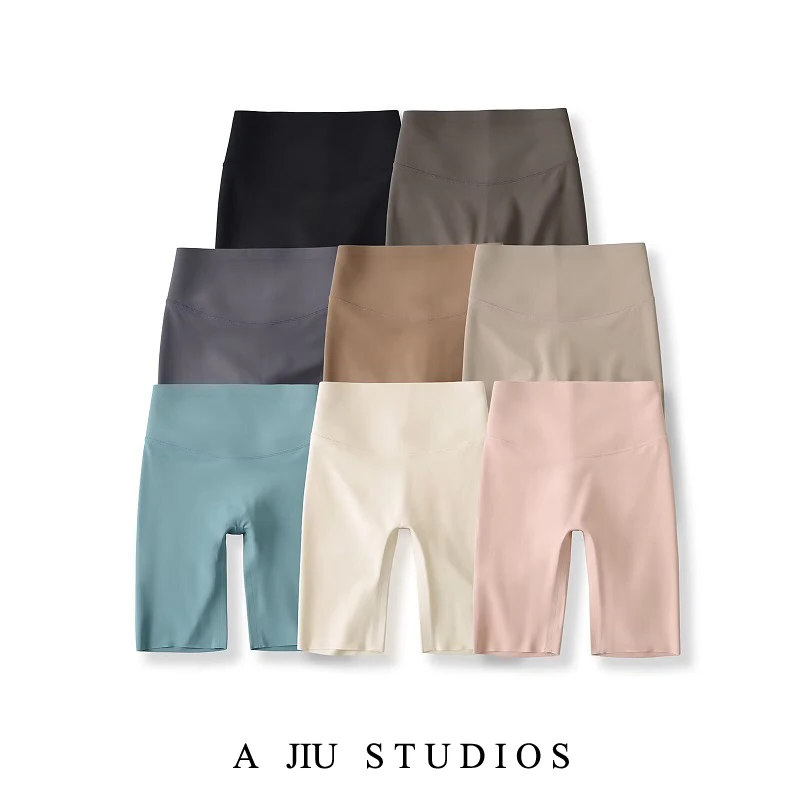 

High Waist Slim Fit Yoga Pants Women's Summer Thin arkskin Pants Tummy Control Butt Lifting Capri Length Nylon Spandex Blend