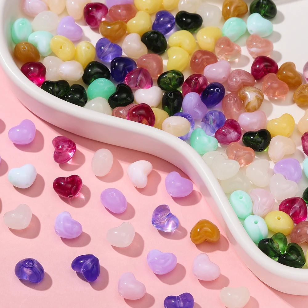 

20pcs/Lots Acrylic Heart Beads Imitation Stone Love Spacer Beads for DIY Bracelet Necklace Jewelry Making Accessories