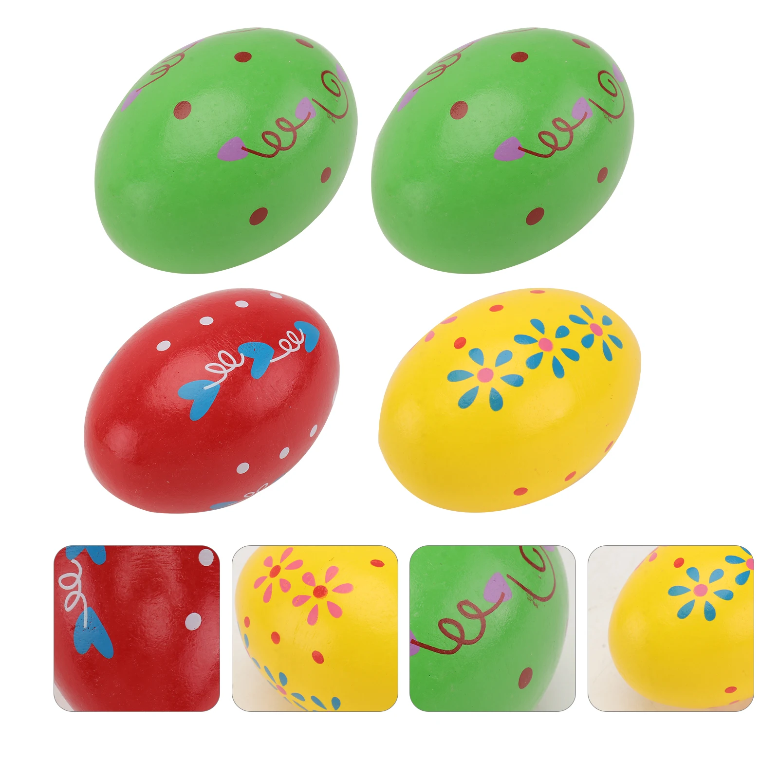 4 Stück Holzsandspielzeug Baby Shaker Percussion Spielzeug Zufällige Farbe 7x4 5cm Pädagogische Freude