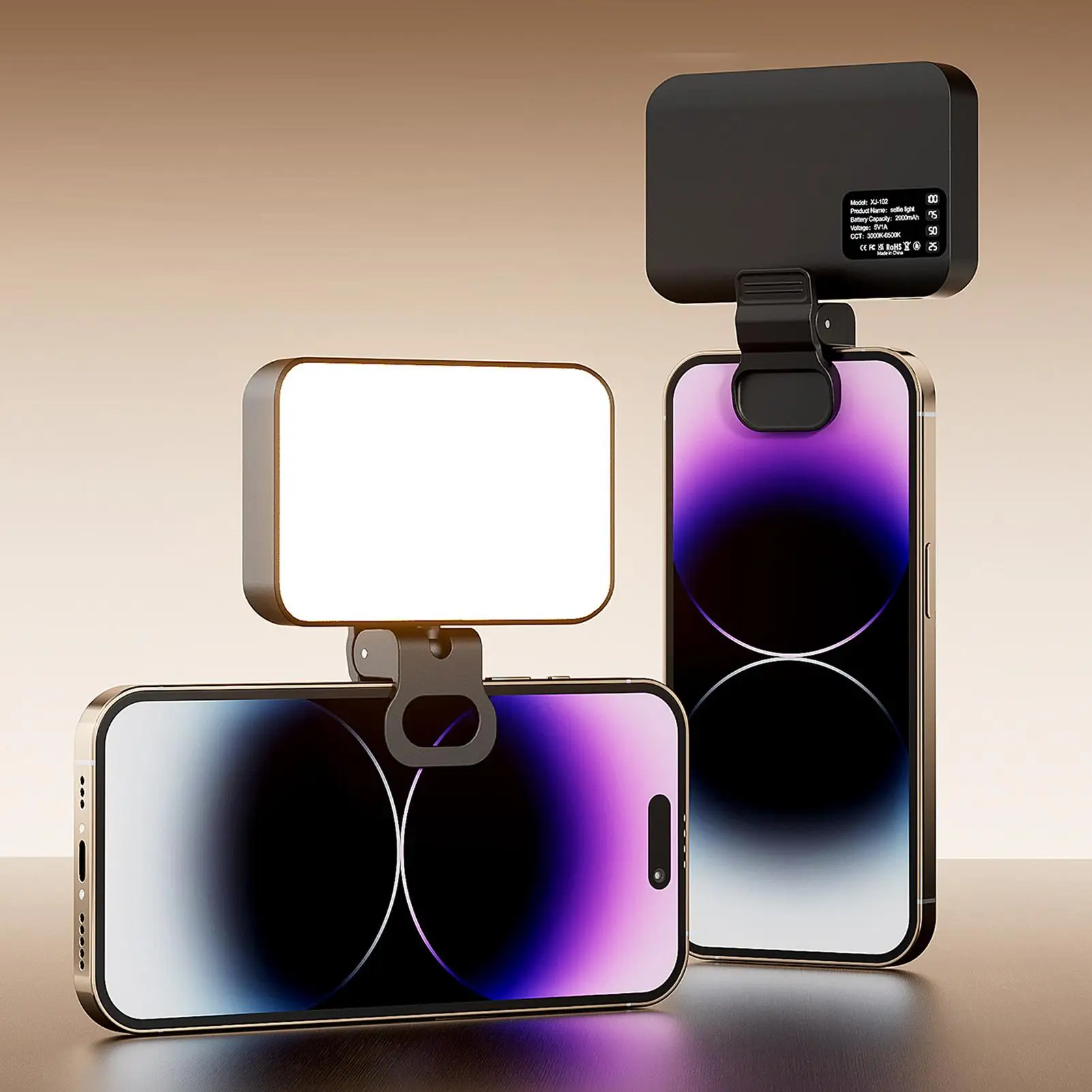 

Selfie Light For Phone 3-Modes Rotatable Clip Attachment Fill Lamp Rechargeable Phone Light For Live Streaming Outdoor Travel