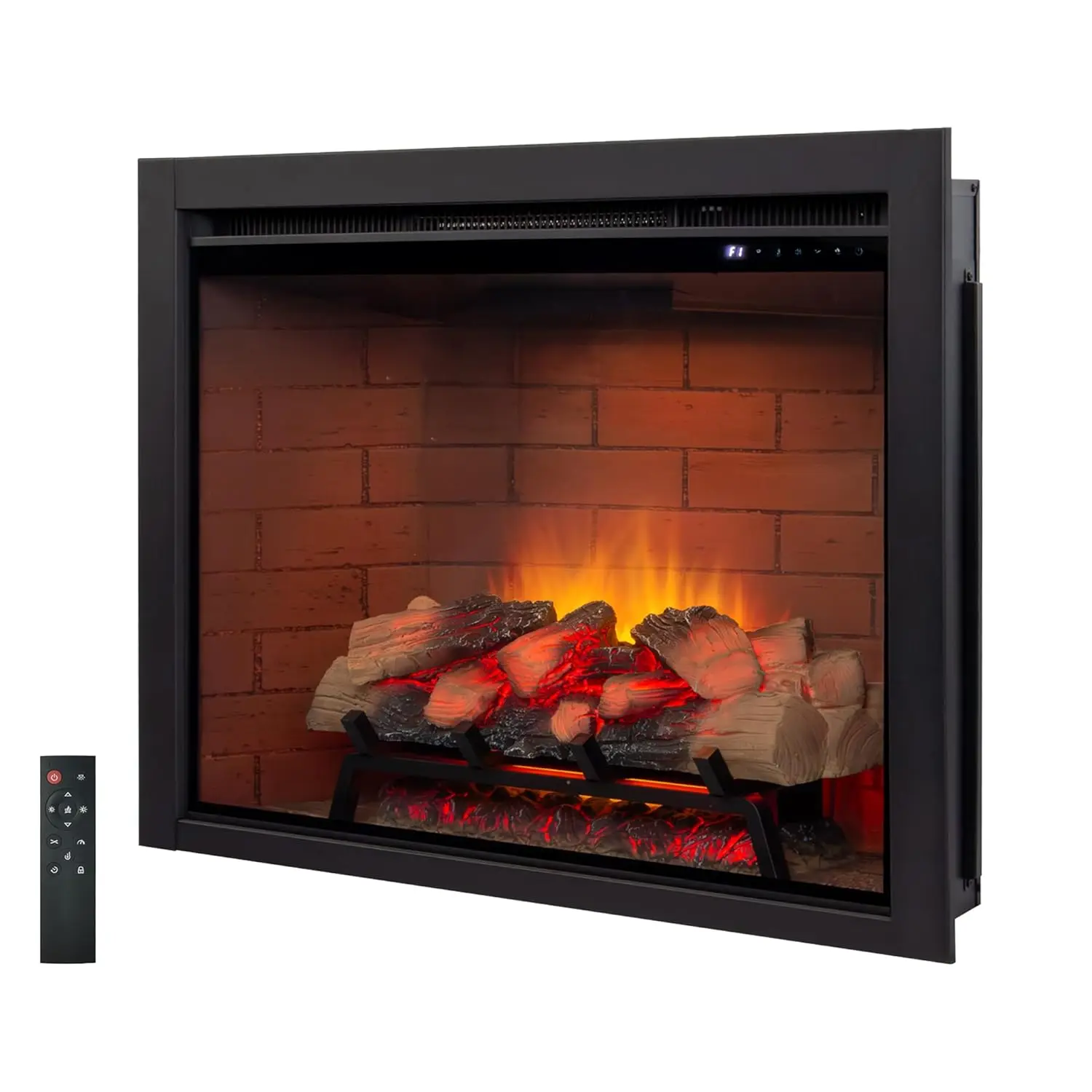 

Электрическая каминная вставка с верхним освещением, опция цвета пламени 12×12×12 со звуком потрескивания огня, 36′′Ш × 27′′В, 750 Вт/1500 Вт, по индивидуальному заказу