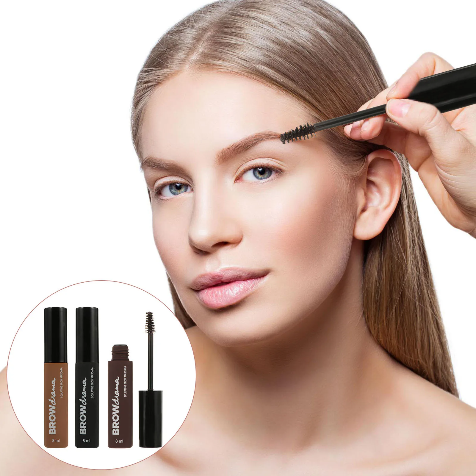 3 قطع من جل تظليل الحواجب مقاوم للماء ومقاوم للعرق وإعداد الحواجب بحجم طبيعي سميك لإصلاح القهوة السوداء والبني #1