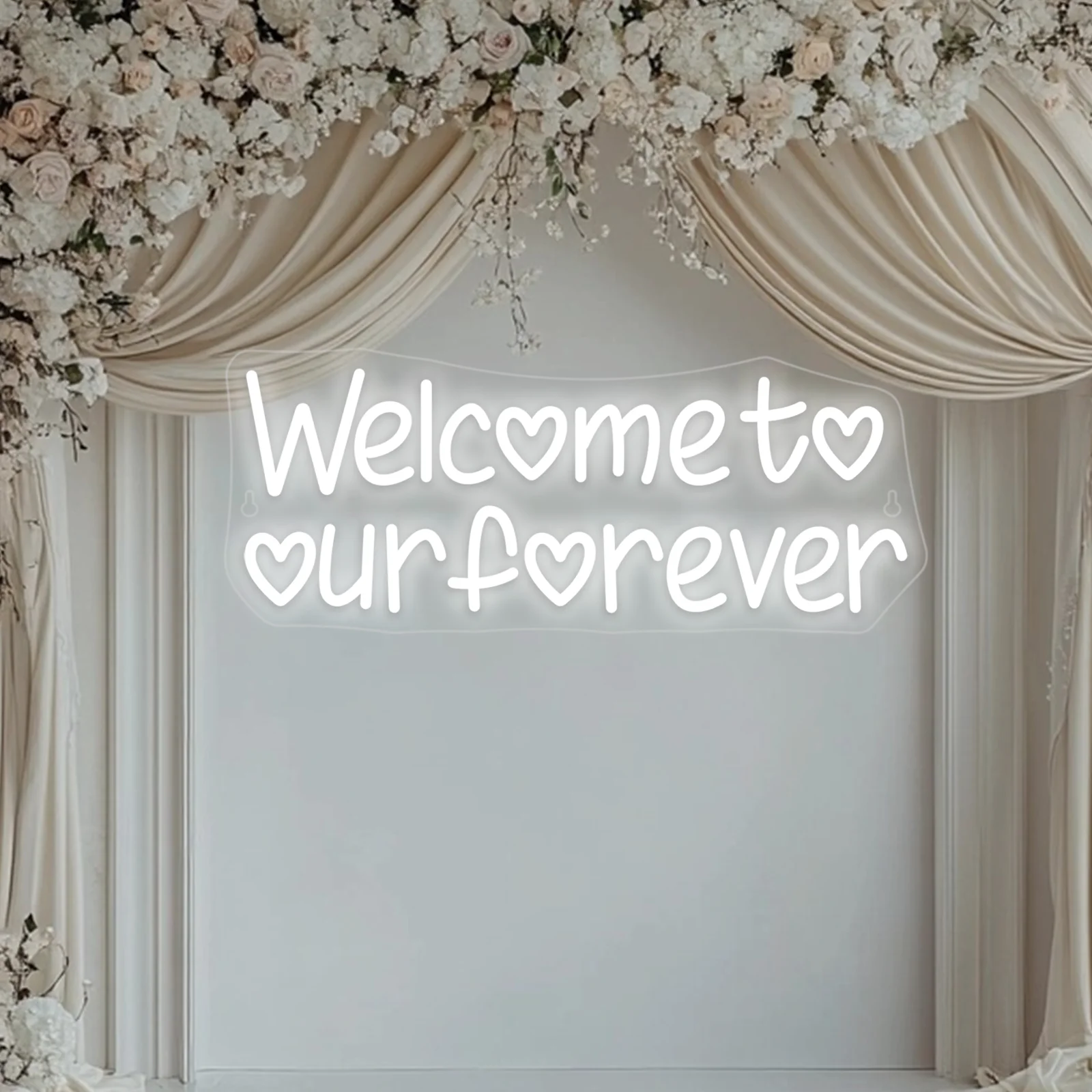 Welcome To Our Forever Neon Sign Wedding Room Decoration Led Wall Decor For Wedding Party Engagement Proposal Ceremony Light USB