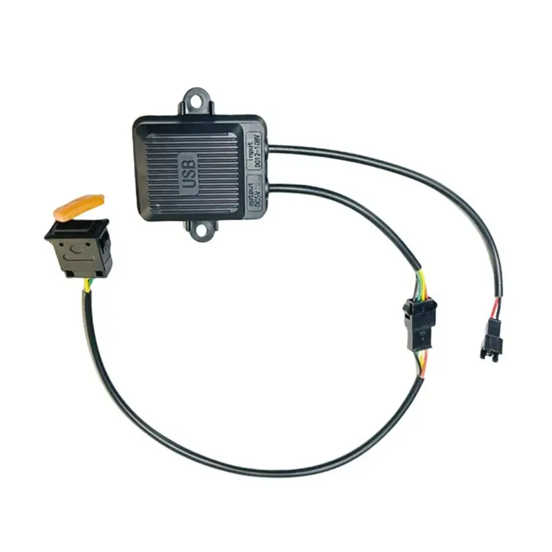 AED6-Electric Vehicle USB Mobile Phone Charger Vehicle Wide Voltage Fast Charging Four-Wire Charger Head Medium Number