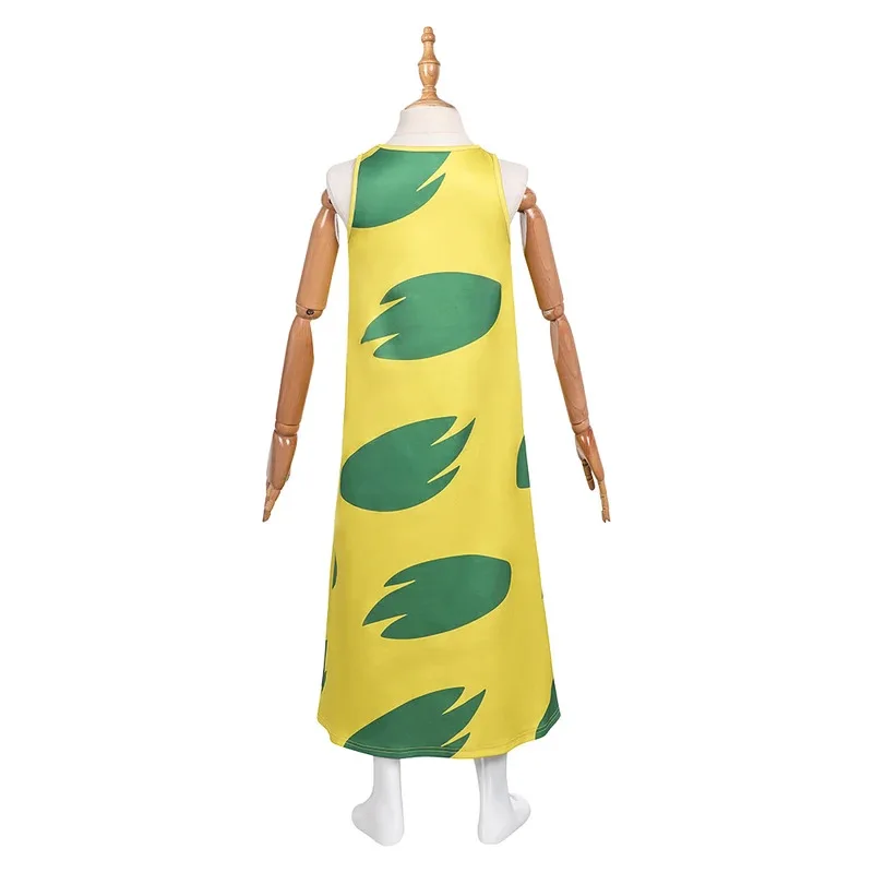 

asdh8@Cartoon Stitch Costume Lilo Cosplay Fantasy Girls Clothing Yellow Printed Dress Disguise Teen 6 to 14 Years Party OutfitsC