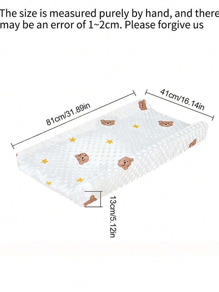 1Pc Baby Diaper Changing Pad, Ultra-Soft 3D Bean Material, Cute Animal Print, Washable and Durable, Suitable for Newborns, Cribs, Strollers, and Travel Use