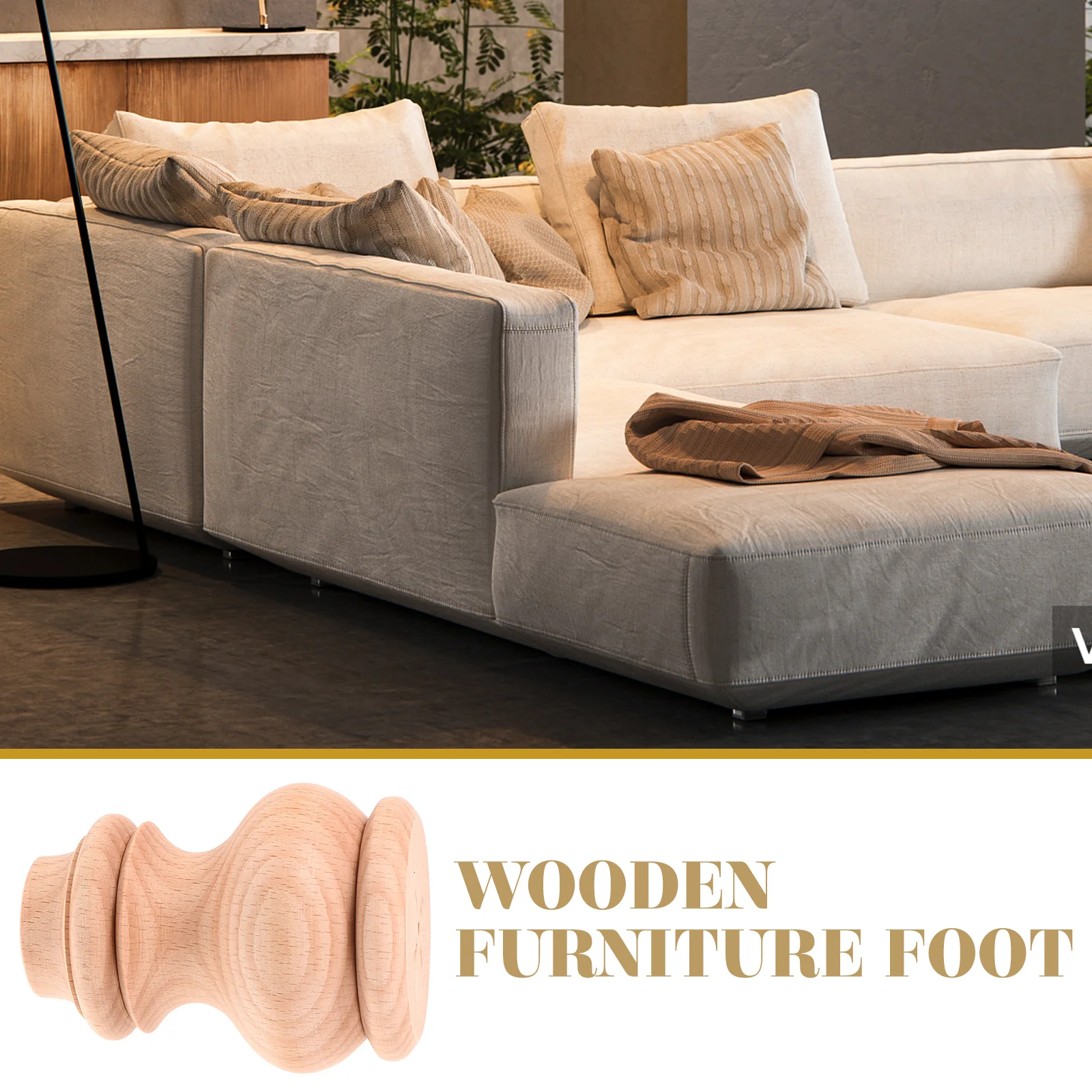 

1pcs Solid Wood Furniture Legs 10x75cm Unpainted Durable Wooden Table Legs for Sofa Cabinet Replacement Feet Modern Home