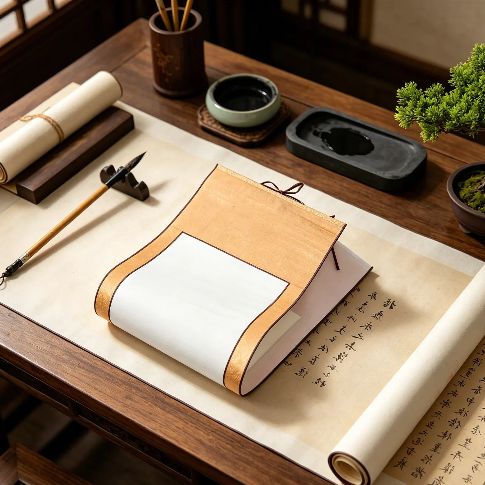 Portable Calligraphy Paper Professional Blank Scroll Made of Premium Rice Paper Vintage Style for Writing Painting Art Display