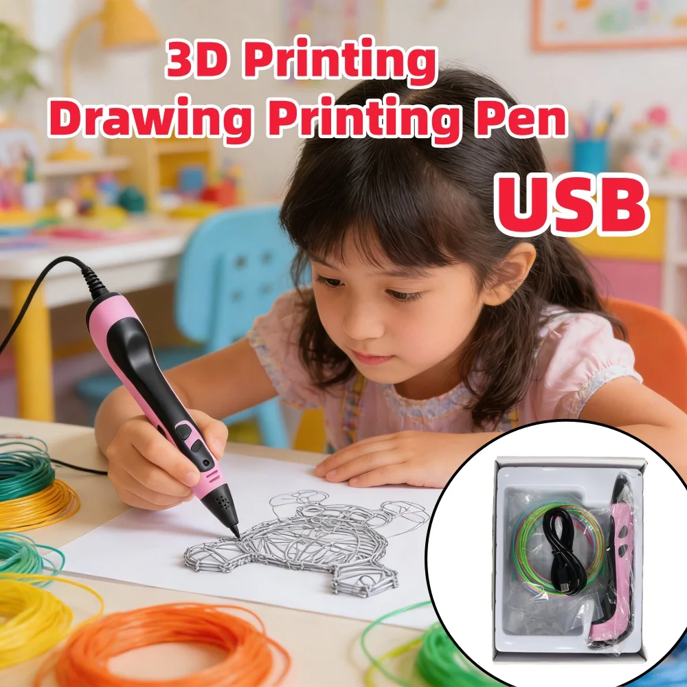 

3D Printing Drawing Printing Pen Kids Gift Children DIY Crafts Drawing Pen With USB Charging DIY Molding Casting For Birthday
