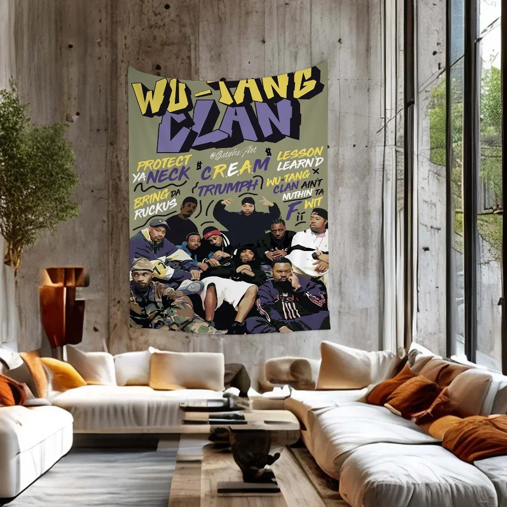 

WU T-TANG C-CLAN Cartoon Tapestry Art Science Fiction Room Home Decor Art Home Decor