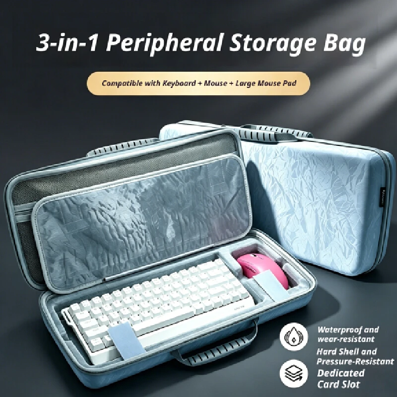 Keyboard Mouse Storage Case Eva Hard Carry Bag Fit 68 75 Layout Keyboard Mouse Pad Pocket Portable Travel Protective Organizer