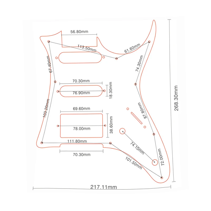 Pleroo Custom Guitar Parts - For MIJ Ibanez GRX40 Guitar Pickguard Humbucker Pickup Scratch Plate Flame Pattern