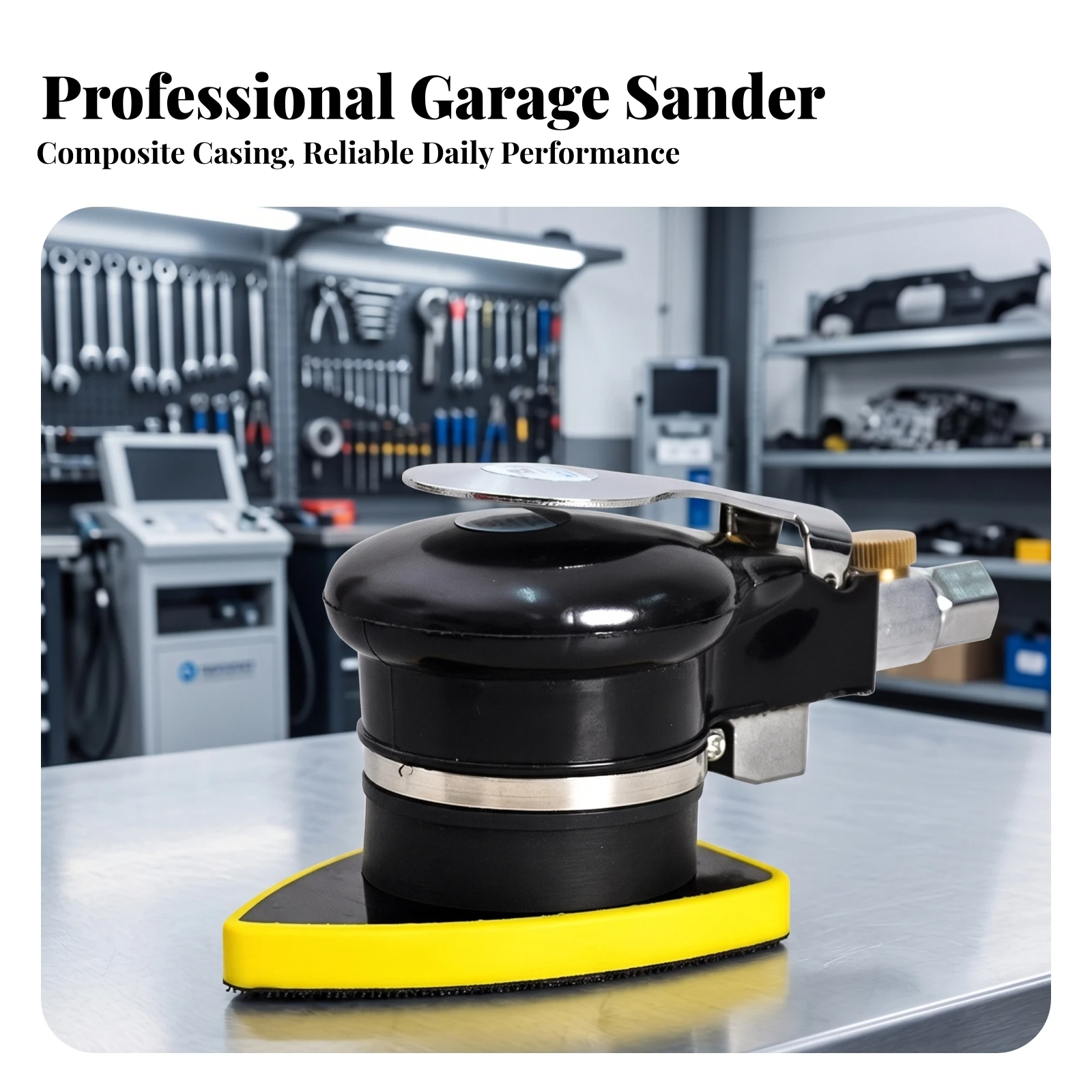 Triangular Sander Air-Powered Pneumatic Sander Grinder Handheld Polisher Compact for Rust Removal, Auto Repair