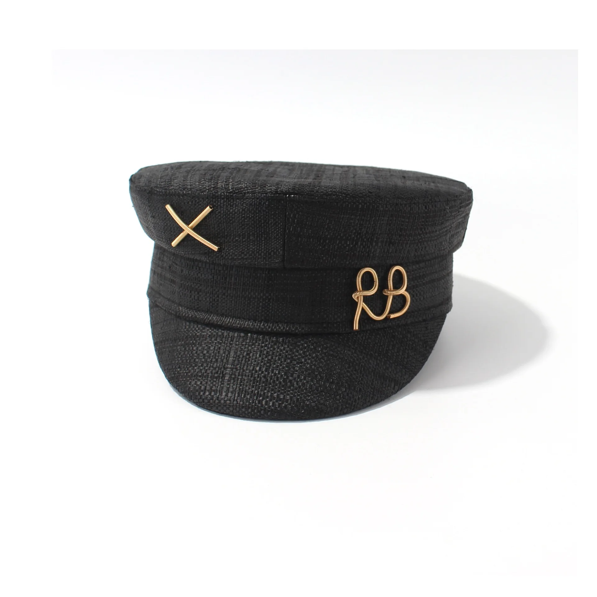 Neue Sommer Hüte Frauen Mode Baskenmütze RB Brief Militär Hut Lässig Reise Stroh Flache Top Hut Designer Große Größe Baseball Kappe – Detail 11
