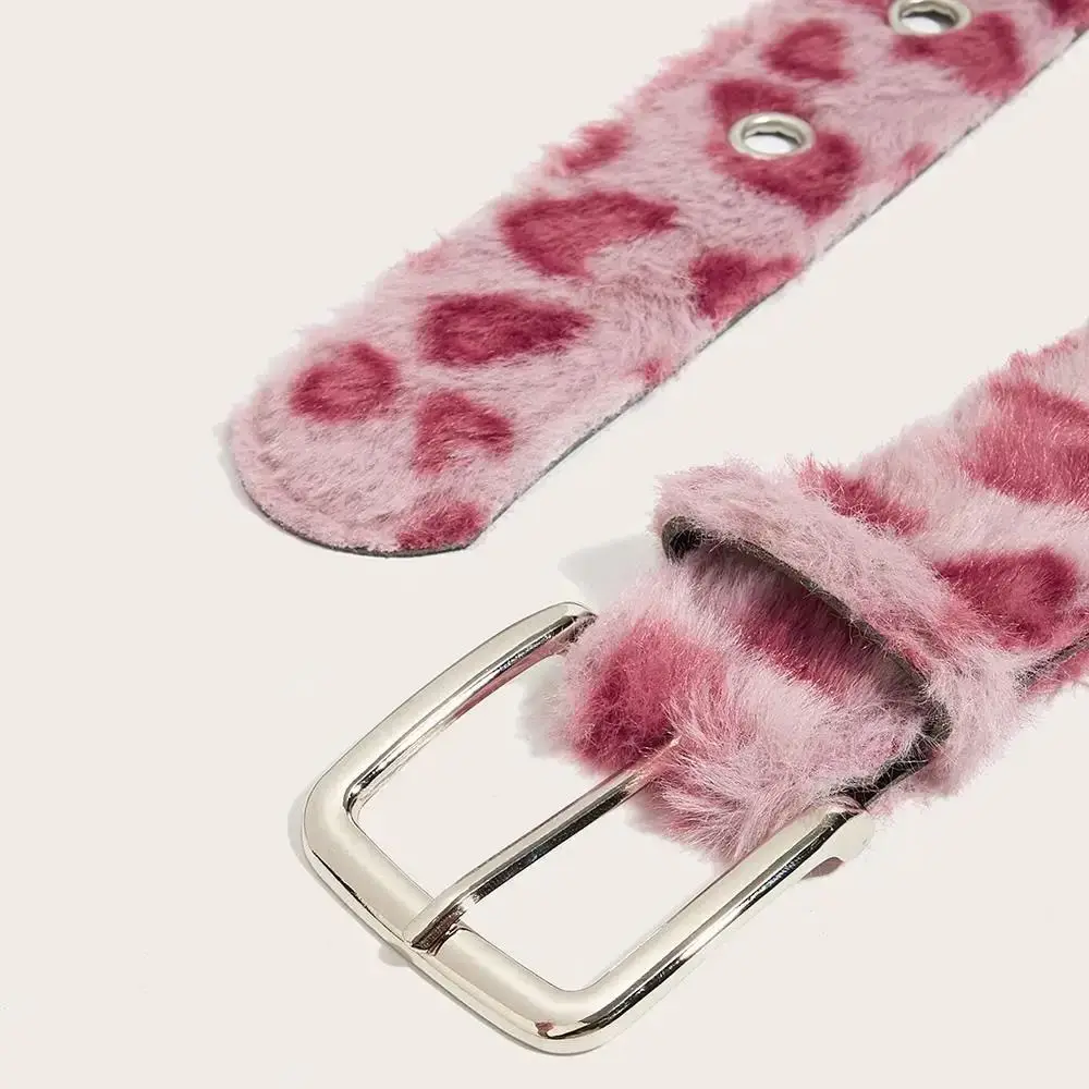 Fashion Adjustable Leopard Print Belt Harajuku Korean Style Jeans Waistband Cloth Faux Fur Retro Y2k Belt Clothing Accessories