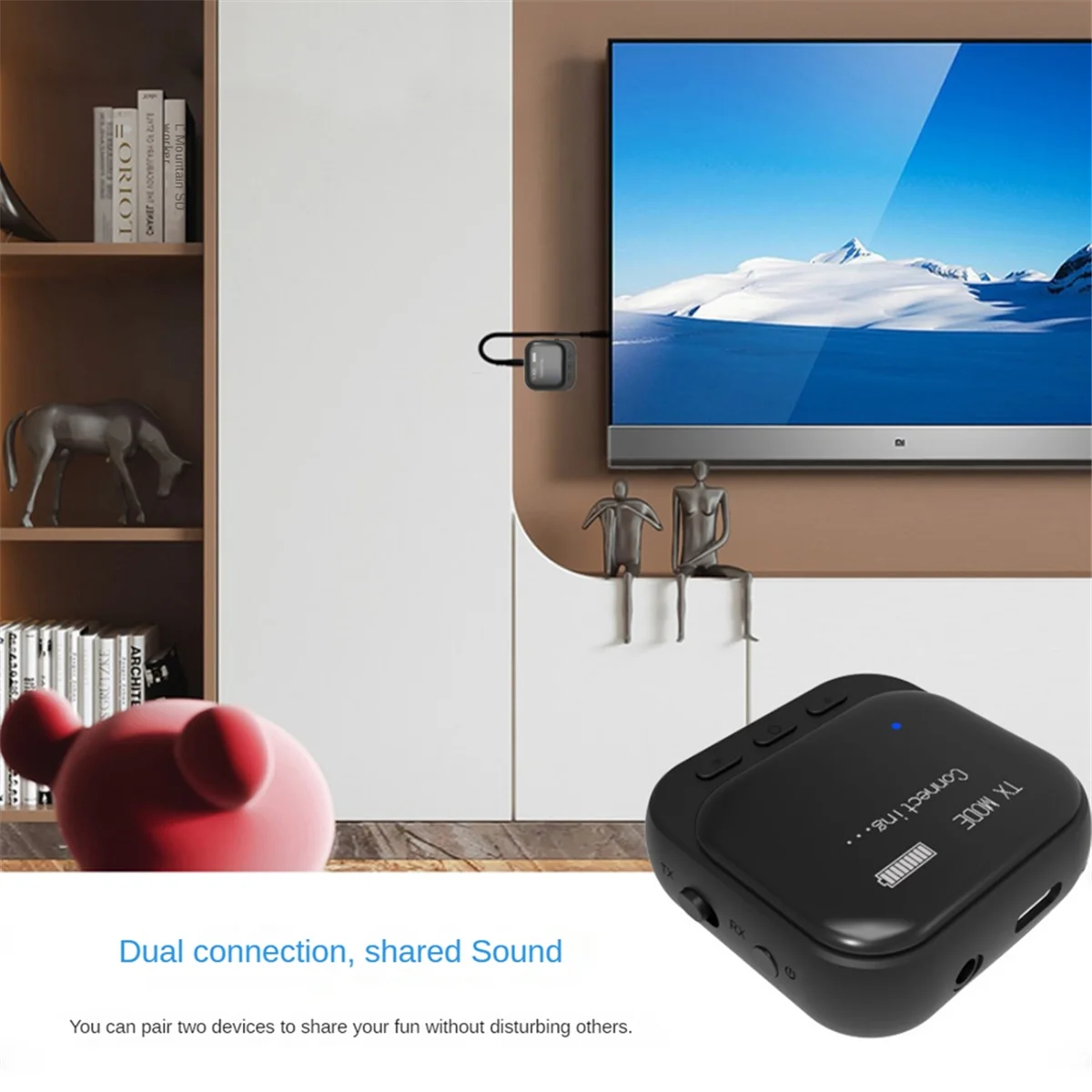 POP-lBluetooth 5.2 Tampilan Penerima Bluetooth Penerima Pemancar Bluetooth 2-In-1 3.5Mm Bluetooth Portabel Mobil