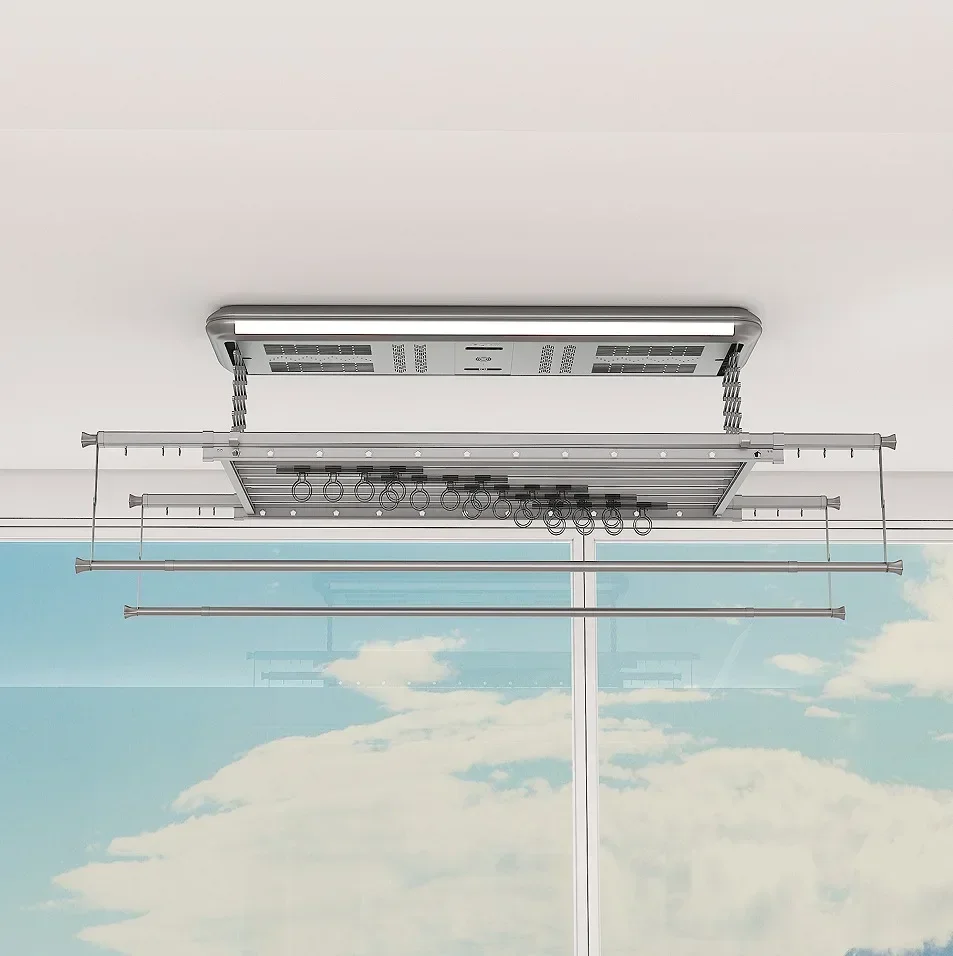 

Balcony Drying Rack Automatic Remote Control Lifting Voice Dual-purpose Intelligent Electric Clothes Drying Machine Wholesale Ba
