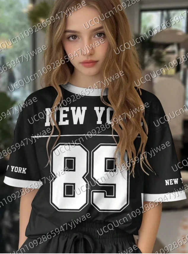 

Женский и мужской спортивный трикотаж NEW YORK 98, футболка с короткими рукавами и принтом, летняя футболка с рисунком, бейсбольные майки, спортивная футболка больших размеров