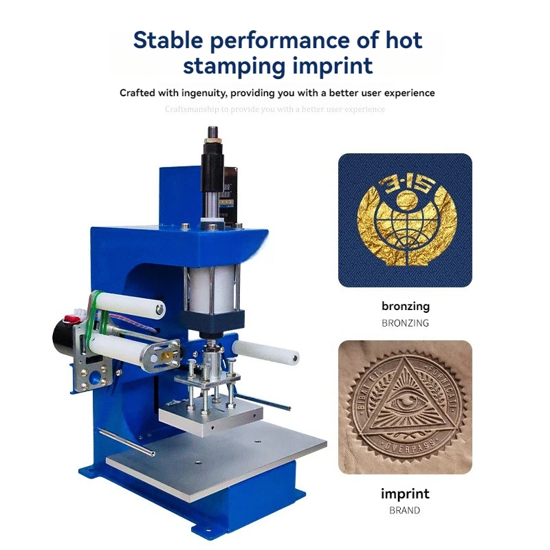 

Pneumatic Hot Stamping Machine PVC Card Book Leather Paper Wood Custom Logo Embossing Embossers Heat Press Equipment