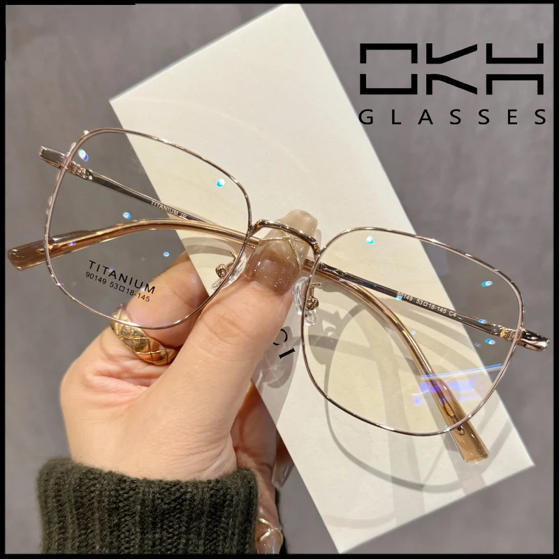 

Очки OKH Luxury Square с титановой оправой для коррекции близорукости, унисекс, с индивидуальной рецептурой, для чтения
