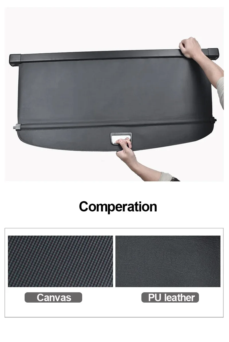 Trunk Cargo Cover For Benz GLC SUV 2015-2022 Security Shield Curtain Screen Shade Retractable Rear Shelf Cover Organizer