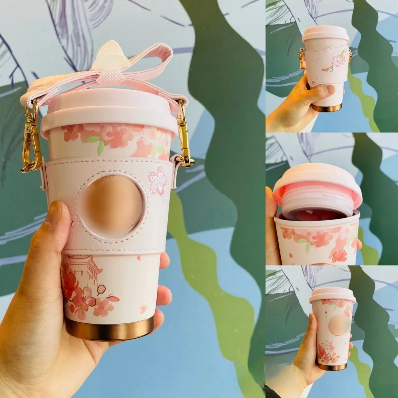 2024 New Product Star Family North America Limited Edition Pink Cherry Blossom Girl Anna Same Stainless Steel Straw Gifts Cup