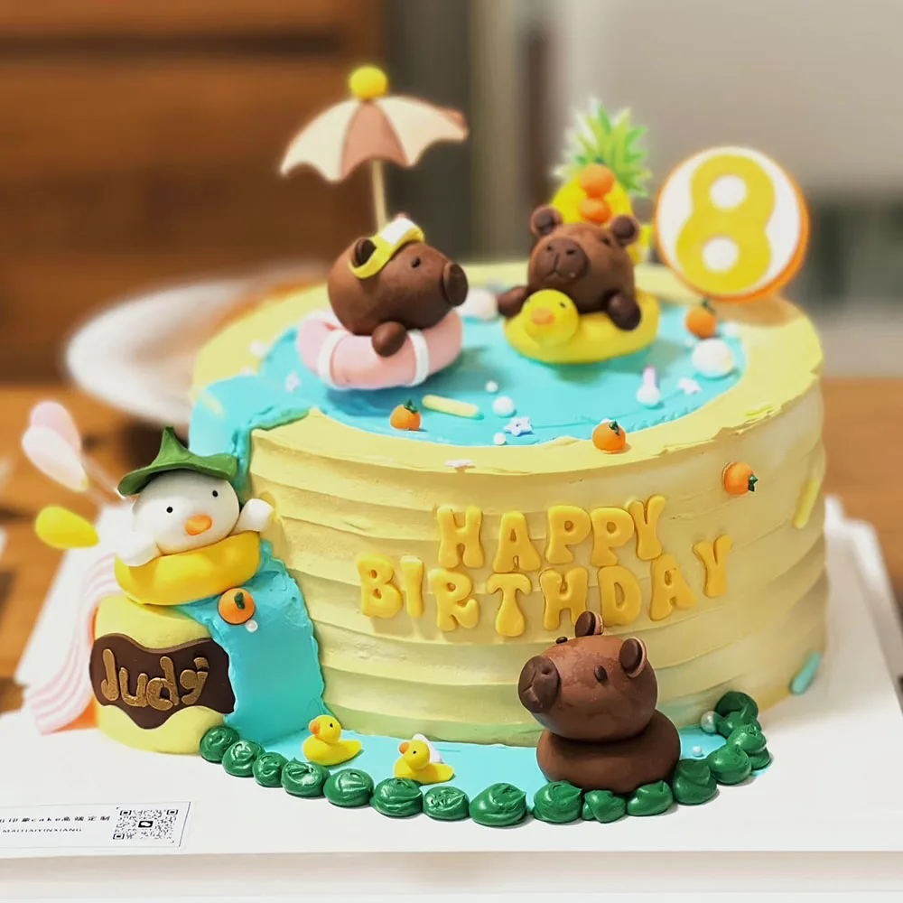 Capybara Geburtstag Kuchen Topper Nette Capybara Kuchen Dekorationen Für Kinder Capybara Geburtstag Party Cupcake Dekore Liefert – Detail 6