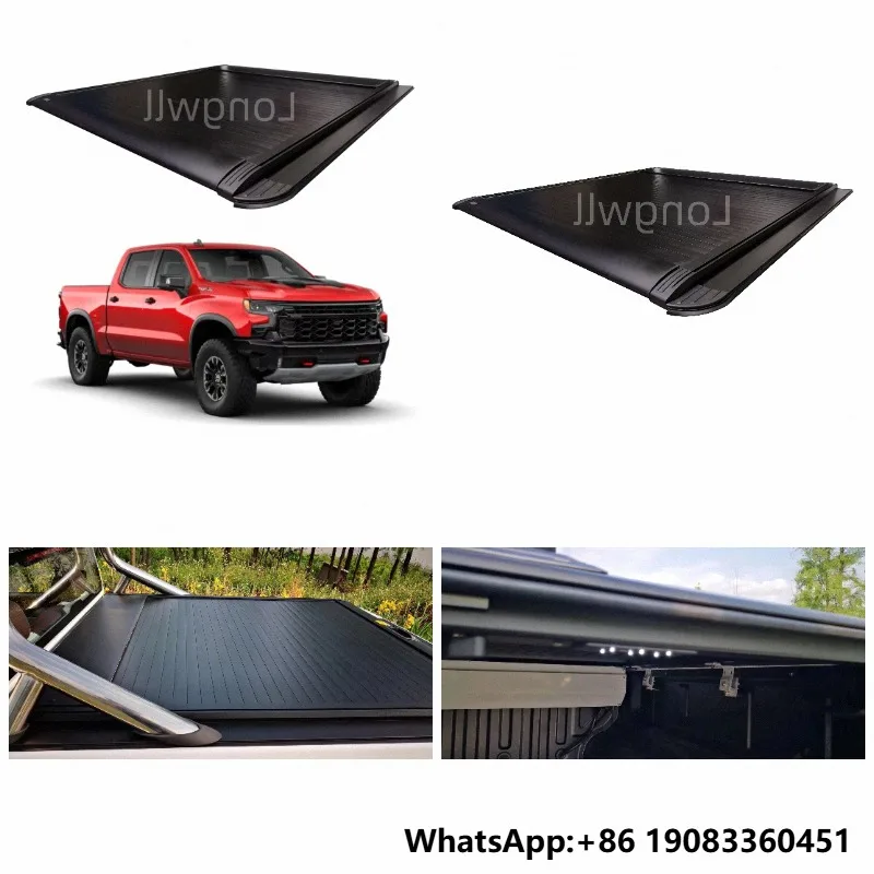 Factory Truck Tonneau Cover Custom-fit Roll-up Waterproof Anti-theft Pickup Roller Shutter Lids for  Sierra 1500 Crew Cab