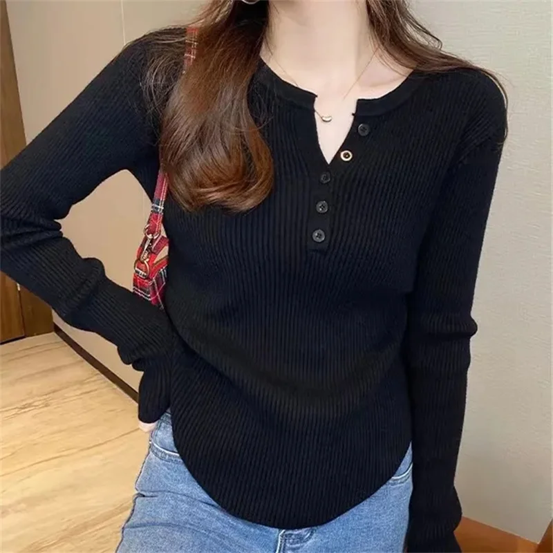 Autumn Winter Sweater Slim Fit Basic Pullovers 2023 Fashion Korean Knit Tops Bottoming Womens Sweaters Jumpers Pull Femme