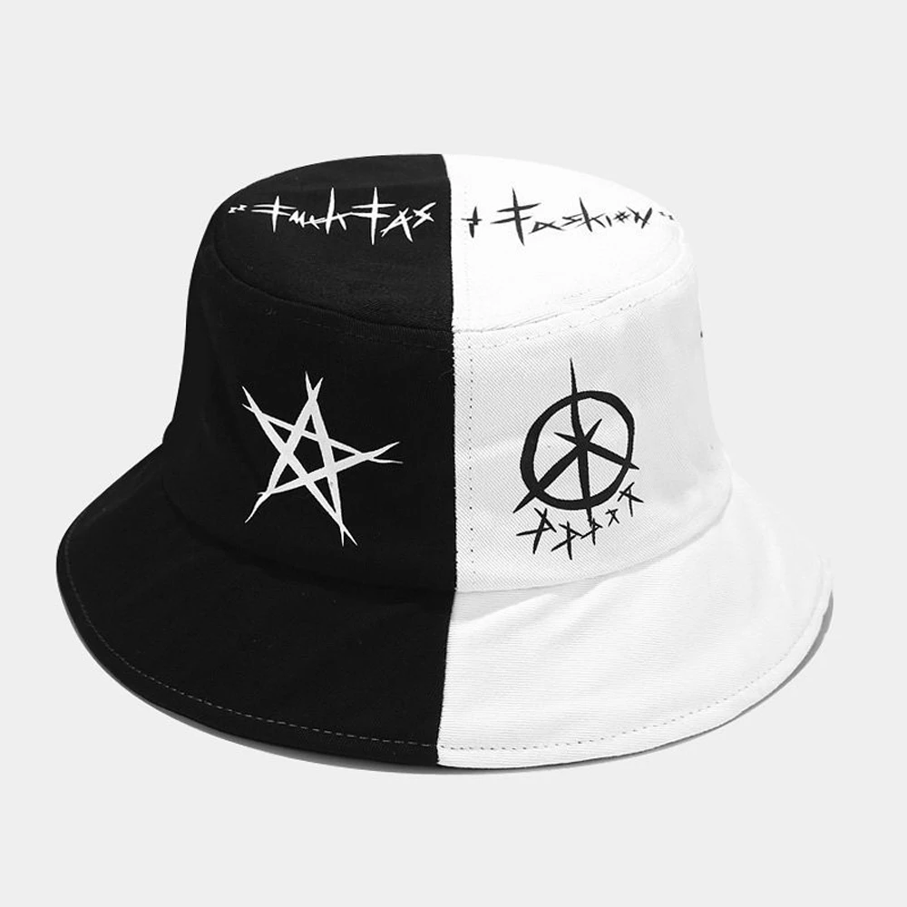 Summer Cotton Bucket Hat Patchwork Graffiti Men Women Outdoor Hip Hop Foldable Bob Fisherman Cap Casual Travel Gorros Panama