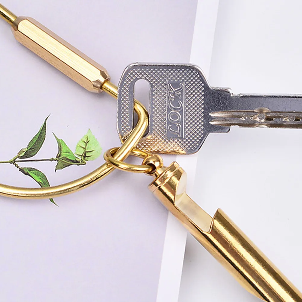 

2Pcs Solid Copper Safety Whistle with Built-in Bottle Opener Wrist Strap Decor Outdoor Indoor Sports Emergency Rescue Whistle