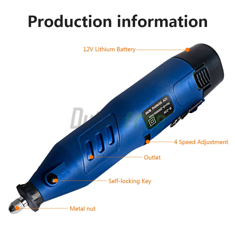 80W Cordless Rotary Tool Dremel DIY Mini Drill Engraving Pen Electric 4 Speed Mini Wireless Drill Set 0-20000r/min