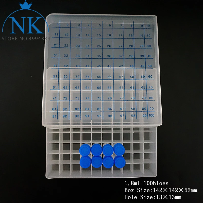 High Quality 2Pcs/Lot 1.5ml 1.8ml 2ml Plastic Chromatographic Sample Bottle Storage Box PP Cryogenic Storage Boxe For Laboratory