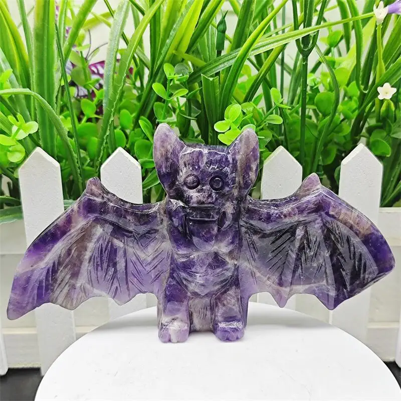 

Натуральная мечта, аметист, резьба по кошку, Рейки, Исцеление, фэншуй, камень, украшение для дома и офиса, праздничный подарок, 1 шт.