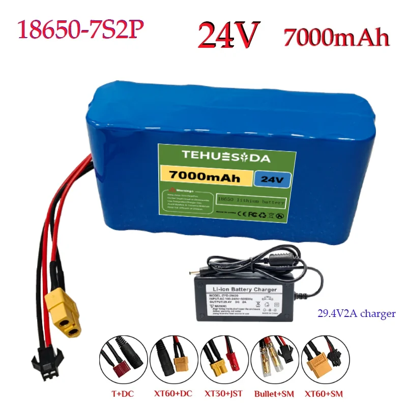 

7S2P 24V 7000mAh 18650 Lithium-ion Battery Pack Can Charge Electric Scooter Motor Solar System Power Tools