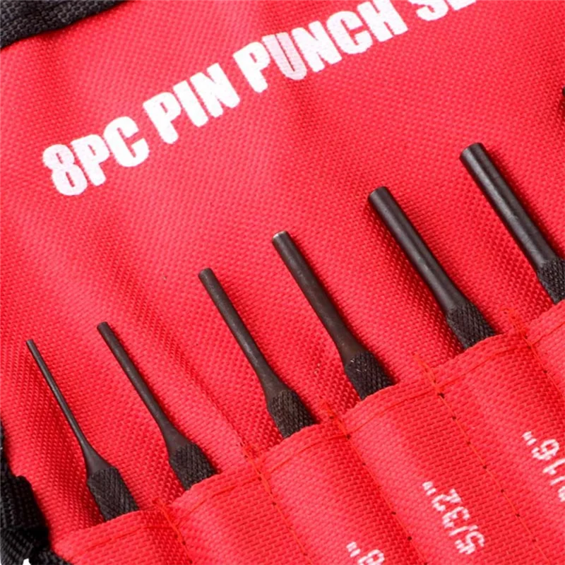 New 8Pcs Professional Roll Pin Punch Set Case Pin Punch Tool Pin Grip Roll Pin Punch for Jewelry and Watch Repair
