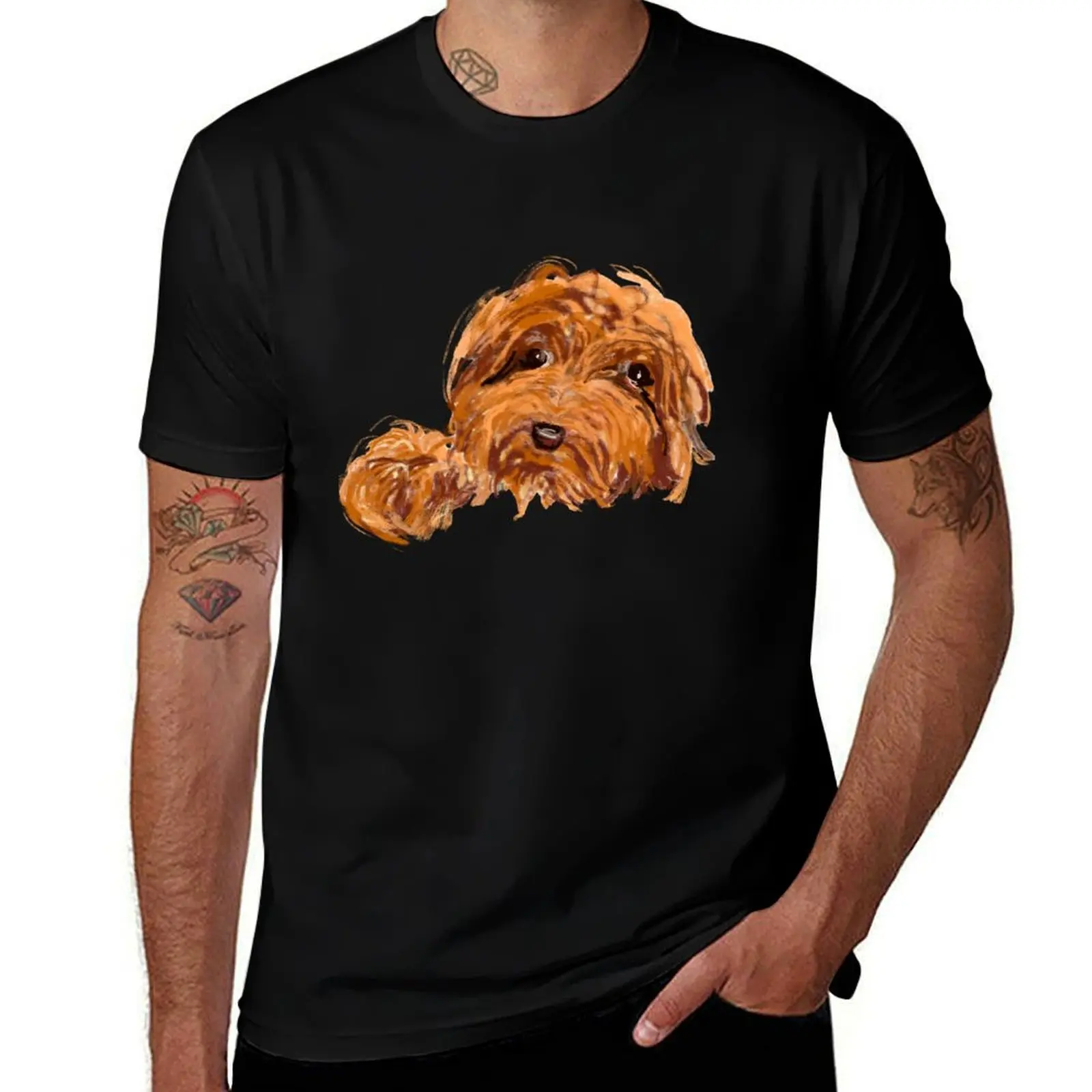 

Adorable red australian cobberdog labradoodle doodle T-Shirt funny t shirts man T-Shirt