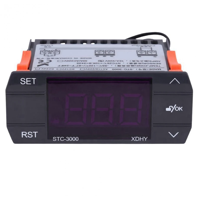 Termostato do Controlador de Temperatura de Stc3000 110v220v 30a da Imprensa Digital com a Ferramenta de Controle do Sensor